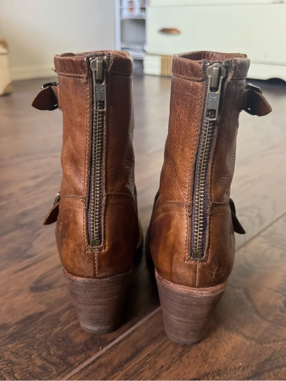 Frye Karla Engineer Short Brown Boot size 6.5 B
